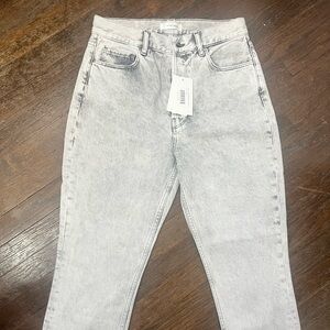 Anine Bing Light Gray Straight Leg Jeans